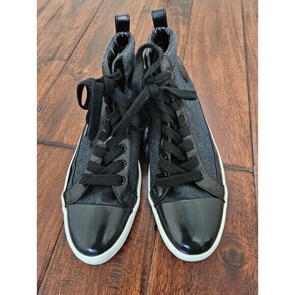 Polo ralph lauren  CLARKE Black High Top Fashion Sneakers Mens Shoes size 9.5 D